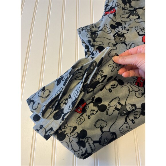 Disney Mickey Mouse Adult Size Medium  Grey Fleece Pajama Pants with Drawstring - Picture 3 of 10